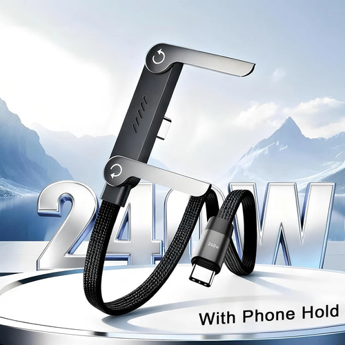 2-in-1 Fast Charging USB-C Cable with Built-In Phone Stand
